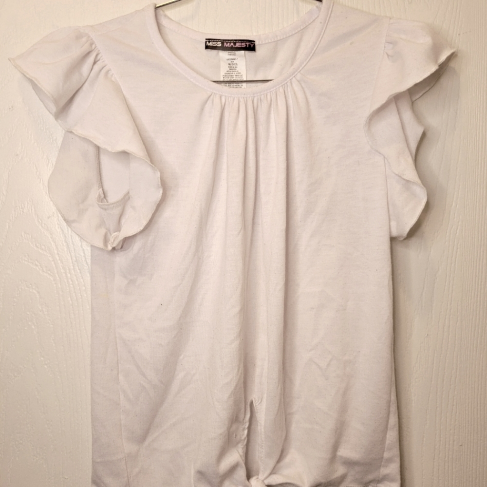 Miss Majesty White Scoopneck Top sz Medium